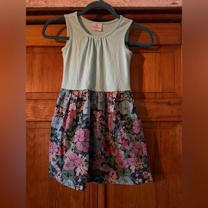 Hanna Andersson Floral Sleeveless Kids Dress size 120 6/7 good used condition